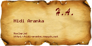 Hidi Aranka névjegykártya