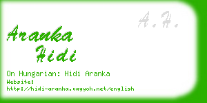 aranka hidi business card